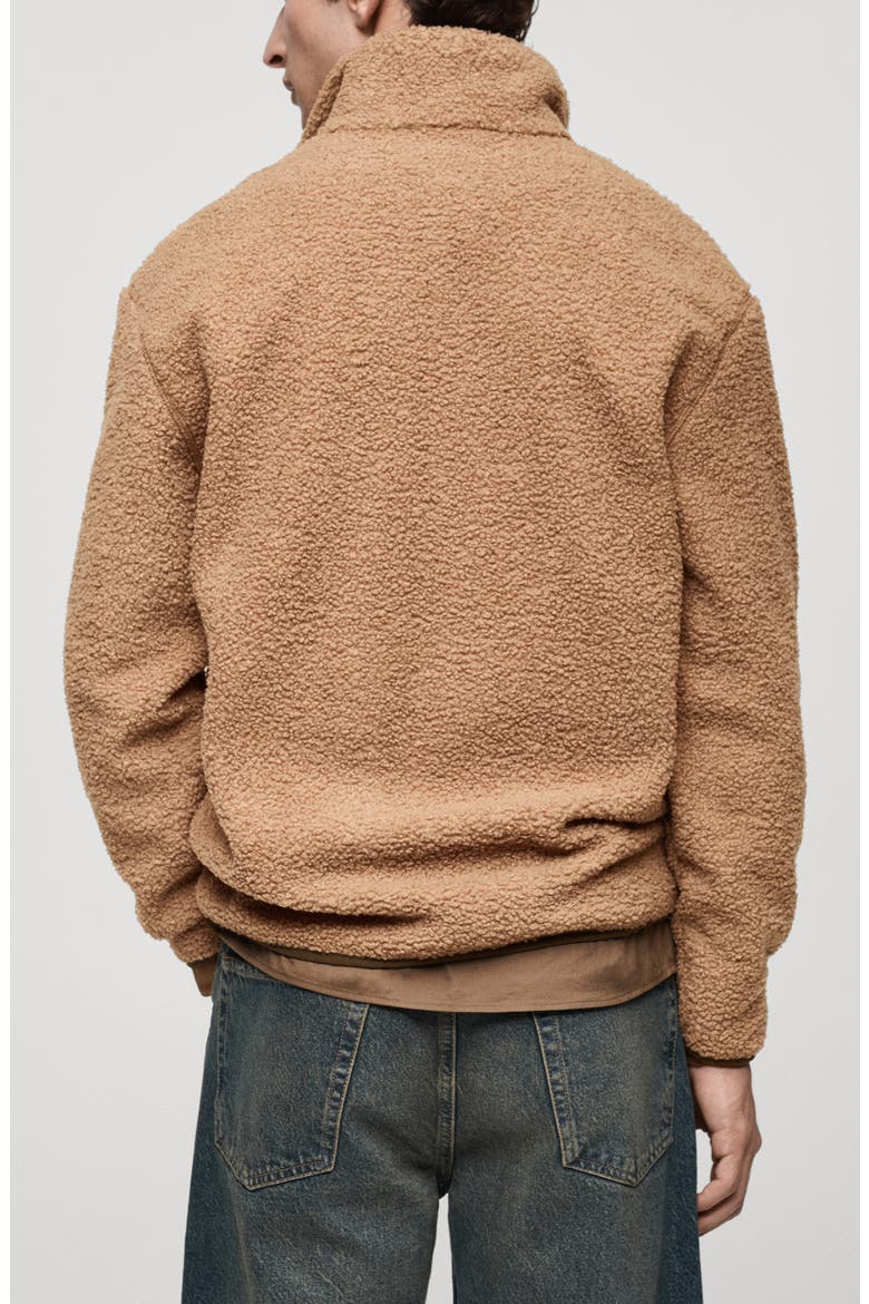Chest Pocket Fleece Half Zip, Alternate, color, MEDIUM BROWN