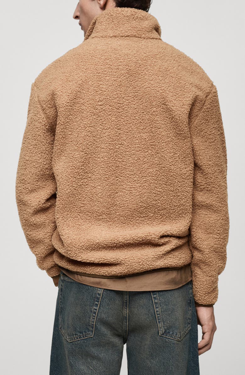 MANGO Chest Pocket Fleece Half Zip, Alternate, color, 