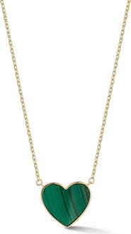 Ember Fine Jewelry Malachite Heart Pendant Necklace