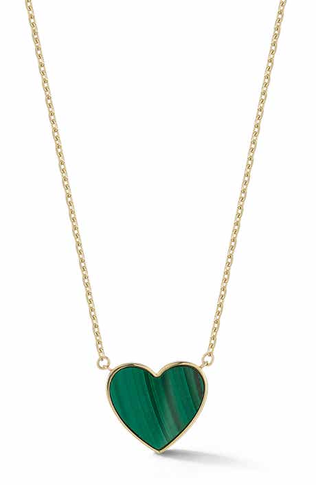 Ember Fine Jewelry Malachite Heart Pendant Necklace