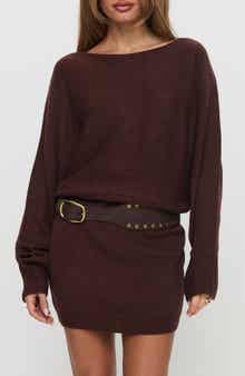 Princess Polly Bellamie Long Sleeve Sweater Minidress