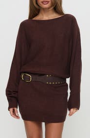 Princess Polly Bellamie Long Sleeve Sweater Minidress