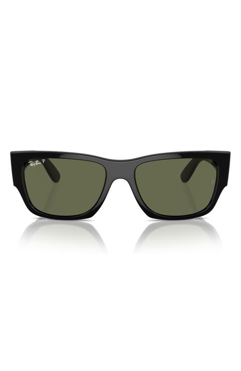 Carlos 56mm Polarized Rectangle Sunglasses