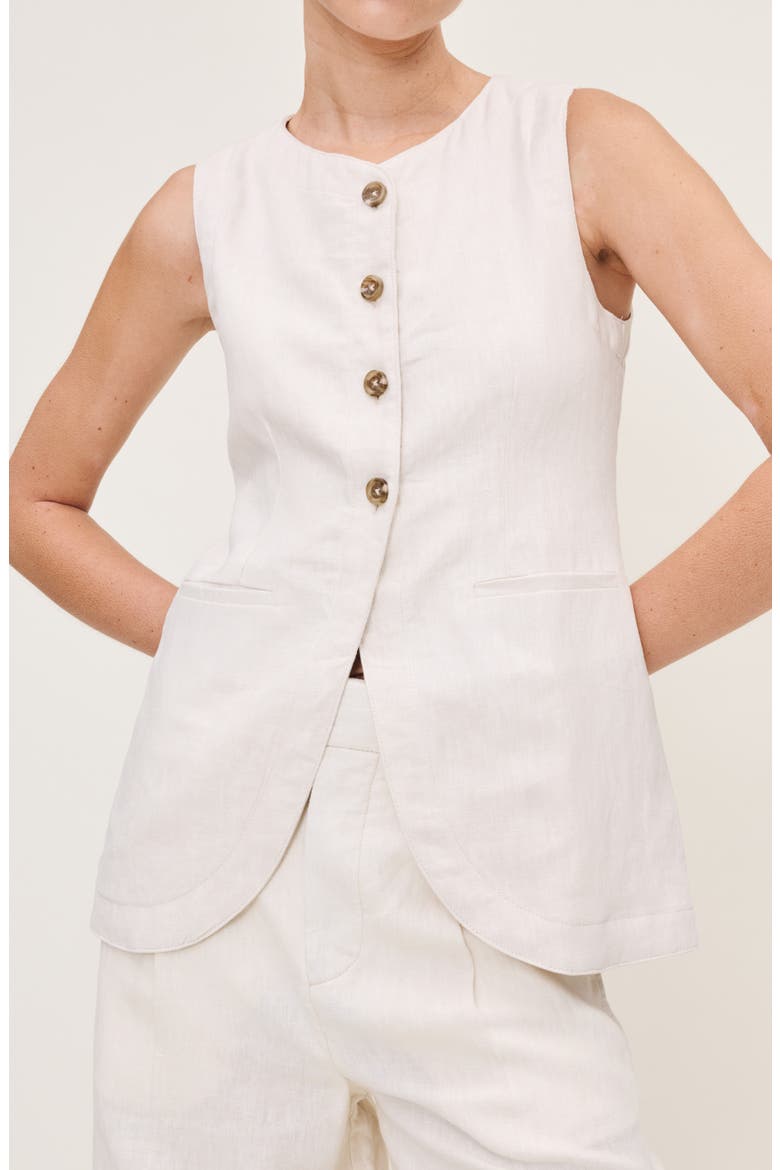 Amalie Linen Vest, Main, color, FLAX LINEN