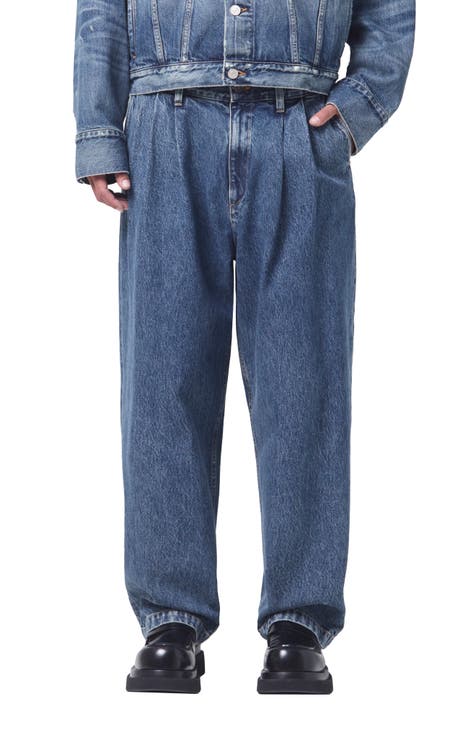 Dark Denim Pleated Detail Jeans main image 1
