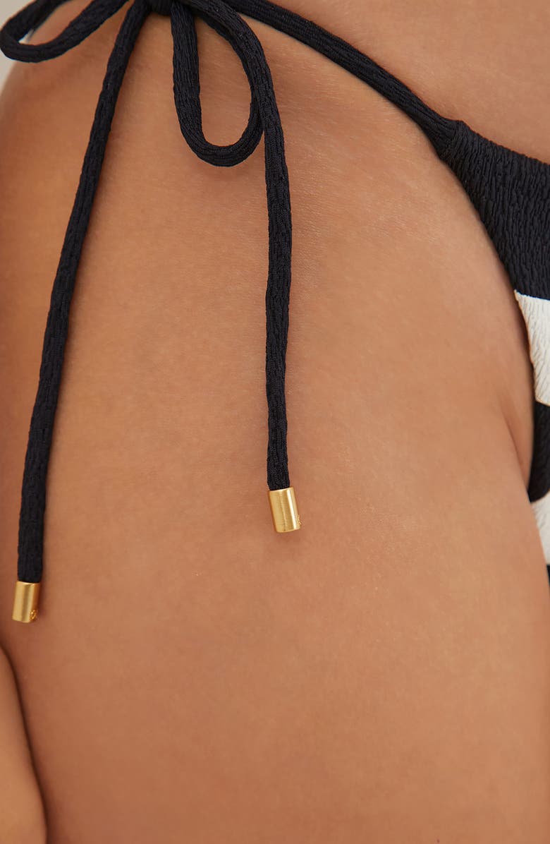 ViX Paula Hermanny Firenze Susan Side Tie Bikini Bottoms, Alternate, color, Black/ White Multi