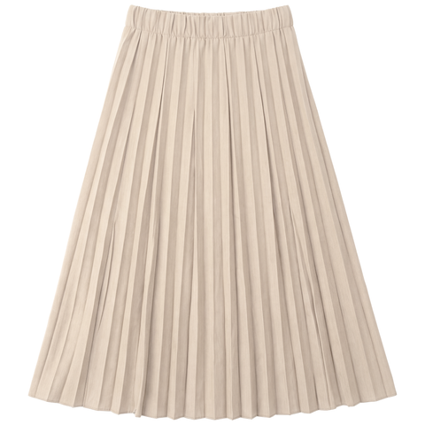 Crinkle Pleated Elastic Waist Merrow Edge Skirt