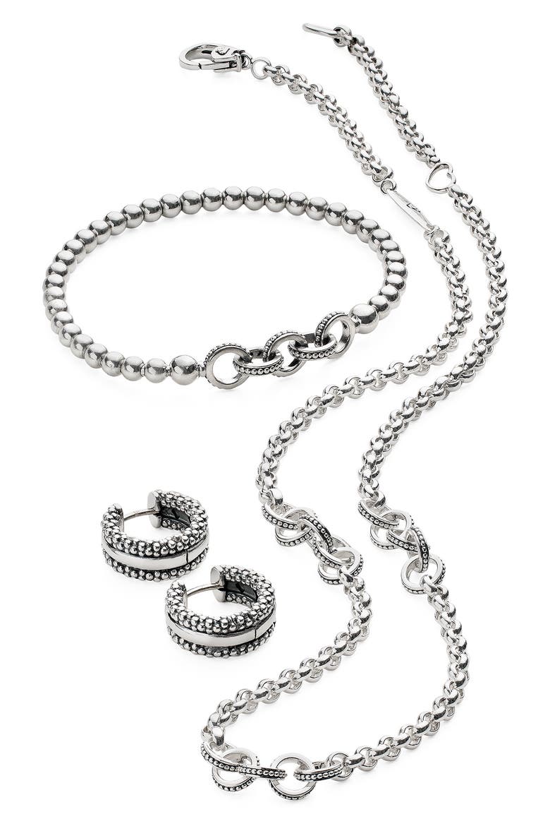 5-Ring Stretch Bracelet (Nordstrom Exclusive), Alternate, color, SILVER