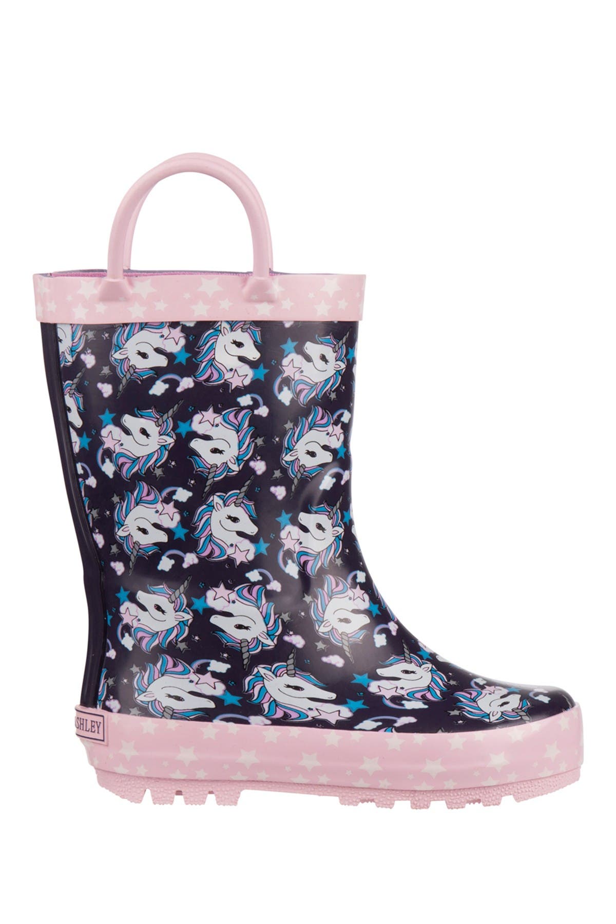 Laura Ashley Unicorn Print Rain Boot, Alternate, color, 