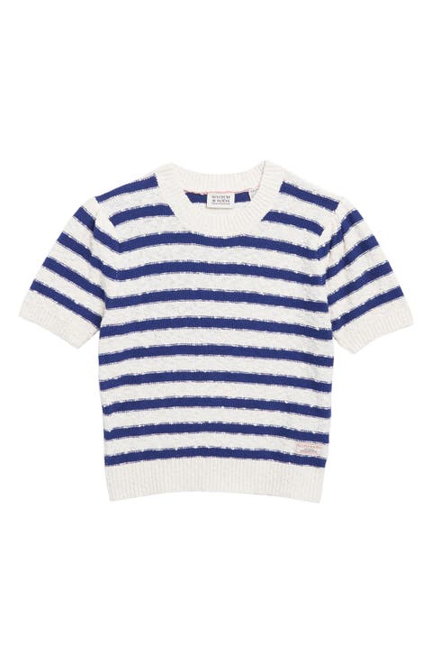 Kids' Stripe Short Sleeve Sweater (Little Kid & Big Kid)