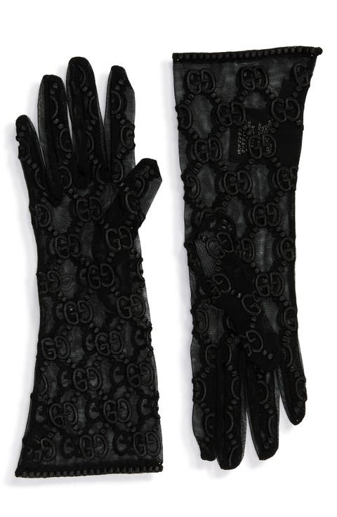 GG Embroidery Lace Tulle Gloves