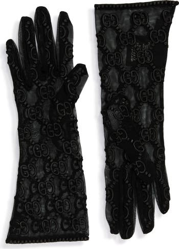 Gucci GG Embroidery Lace Tulle Gloves | Nordstrom