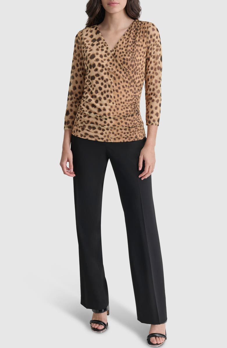 DKNY Print Surplice Mesh Top, Alternate, color,