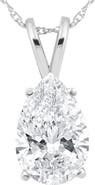 Bliss Diamond Certified 4Ct Pear Shape Solitaire Lab Grown Diamond Pendant Gold Necklace