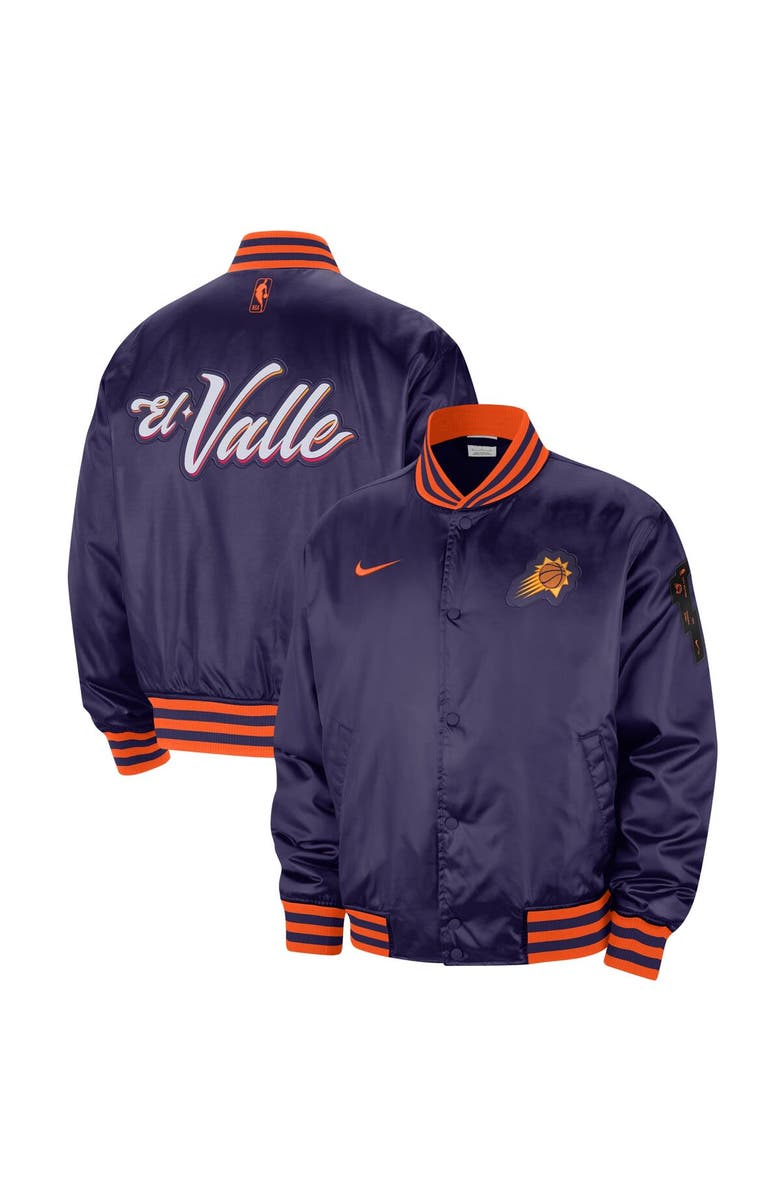 Nike Men's Nike Purple Phoenix Suns 2023/24 City Edition Courtside Premier Full-Snap Bomber Jacket, Alternate, color, 