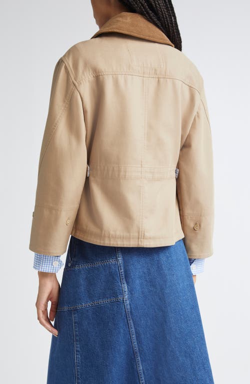 3.1 Phillip Lim Cropped Flounce Combo Jacket Praline Multi In Brown