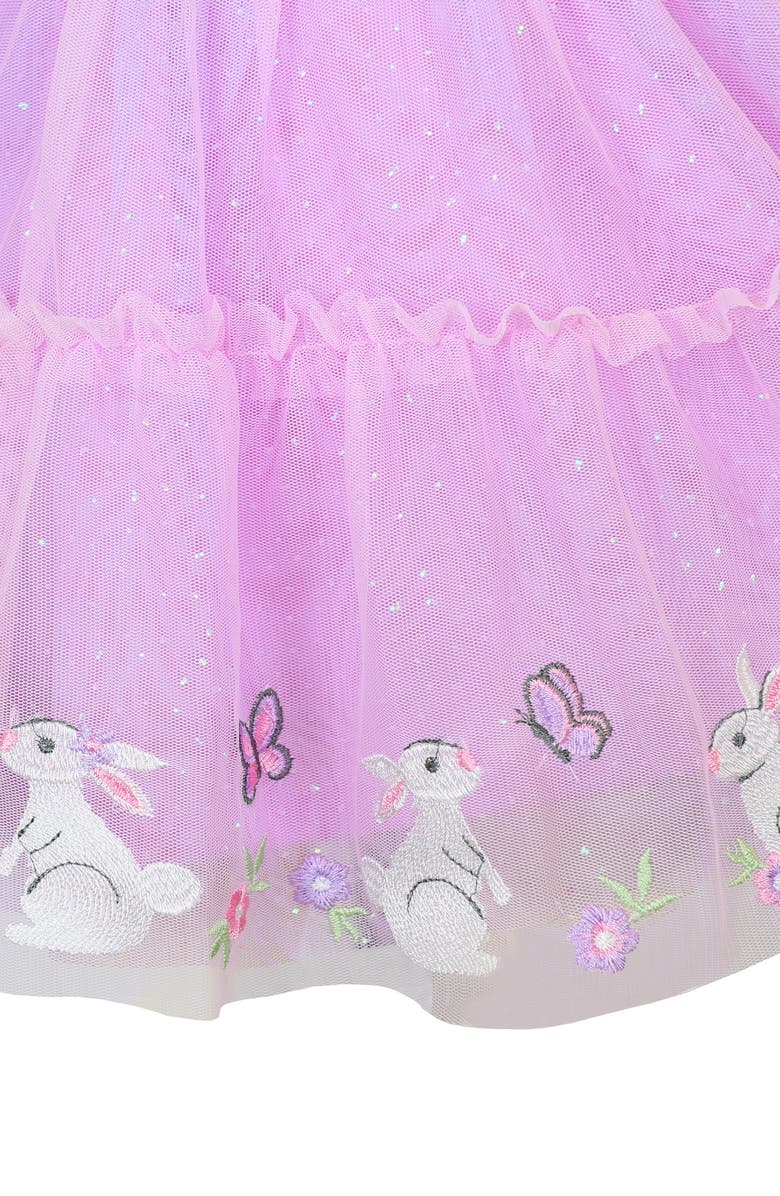 Zunie Smocked Mesh Bunny Dress, Alternate, color, Orchid