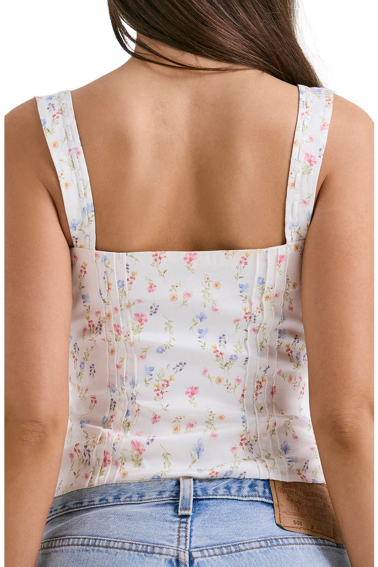 Chicca Square Neck Corset Top, Alternate, color, WHITE/ PINK BLUE FLORAL PRINT