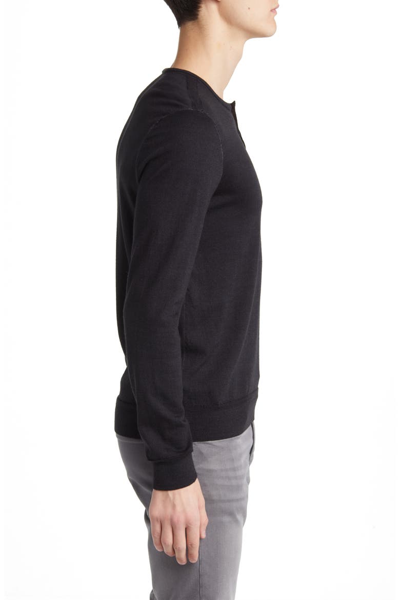 Eren Merino Wool Blend Henley, Alternate, color, BLACK