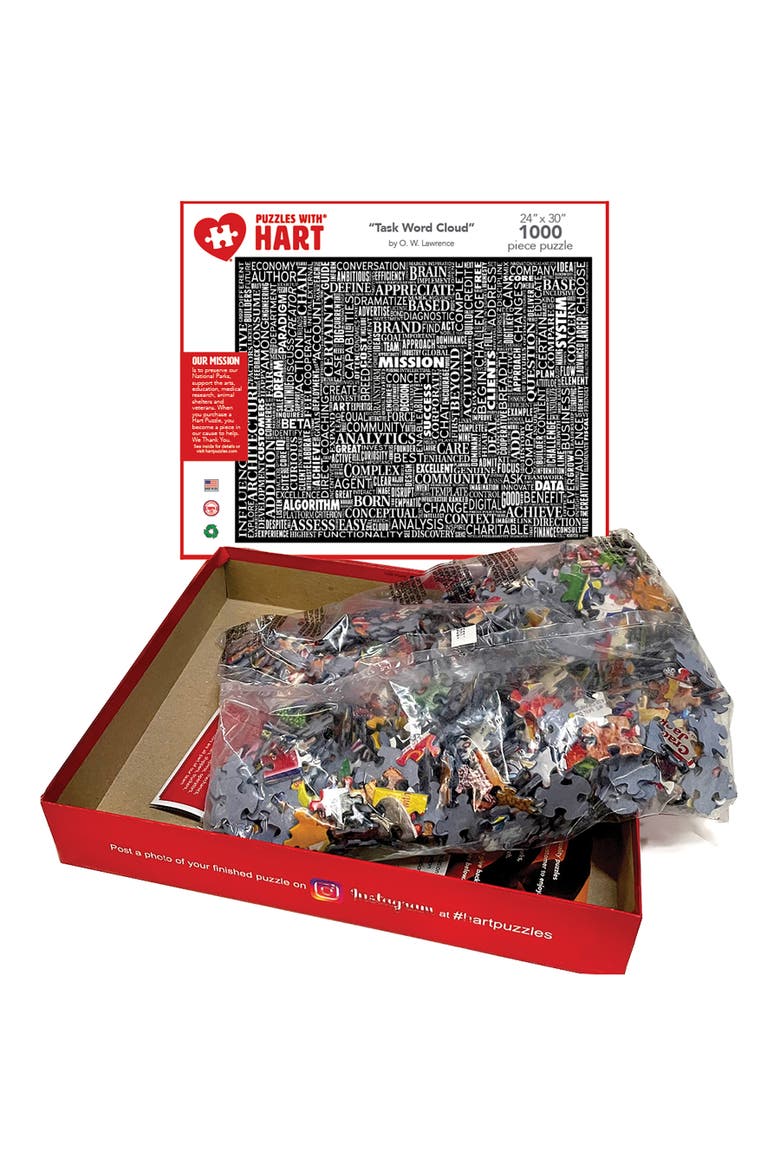 Puzzles Task Word Cloud by OW Lawrence 1000 Piece Puzzle, Alternate, color, Multicolored