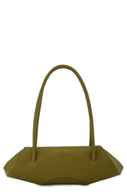 Mini Elizabeth Baguette Pebble Leather Shoulder Bag