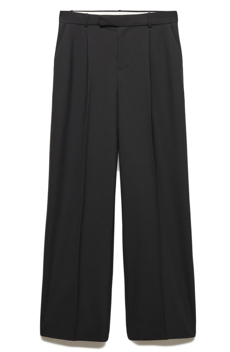 MANGO Pleat Front Wide Leg Suit Pants, Alternate, color, 