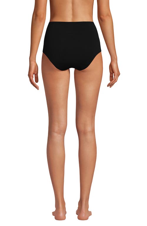 Lands' End Sculpting Suit Chlorine Resistant Targeted Control Retro High Waisted Bikini Swim Bottoms In Black