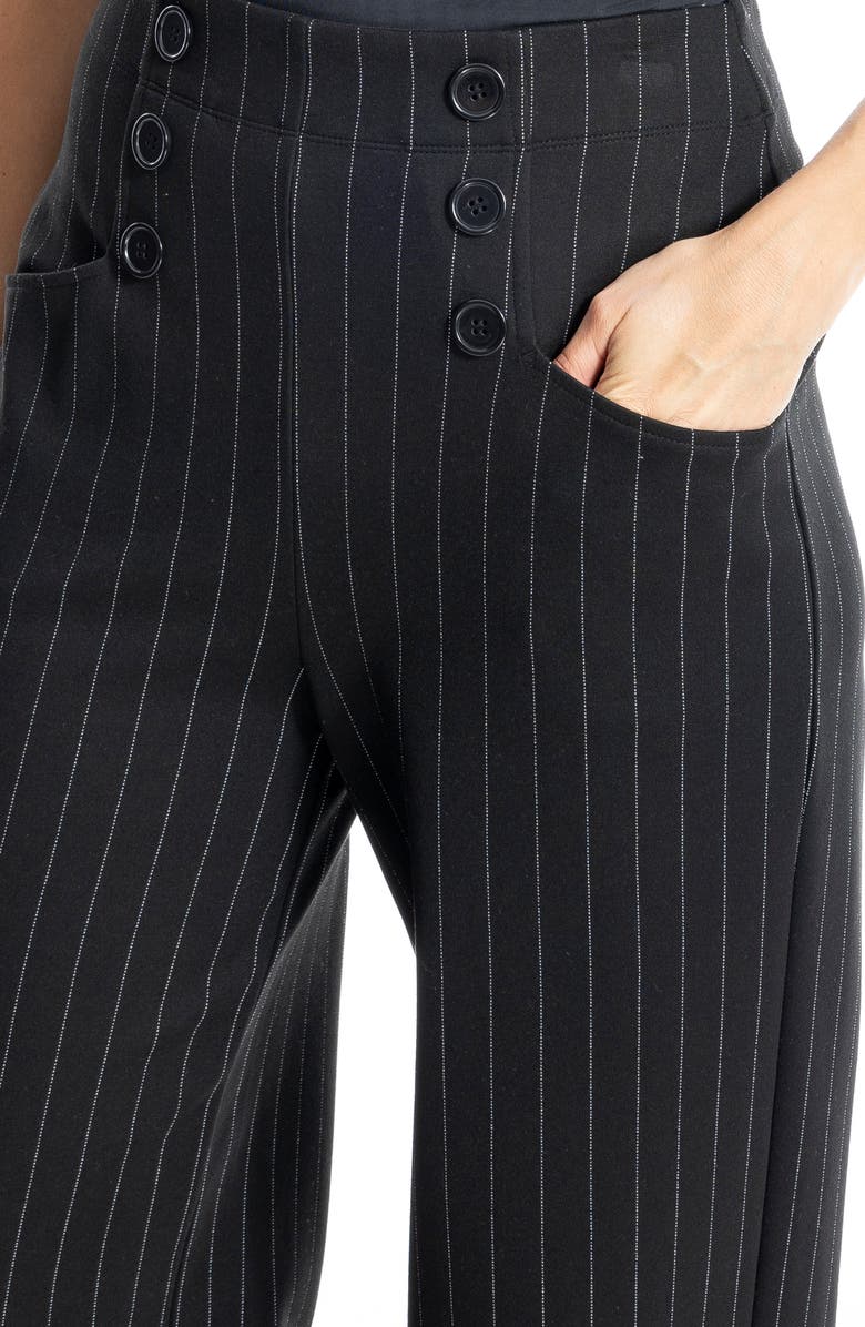 MAX STUDIO Pinstripe Double Knit Sailor Pants, Alternate, color,