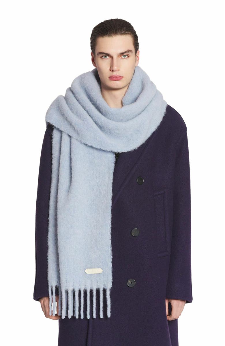 Lanvin fringed Scarf in wool, Alternate, color, Newlanvin Blue