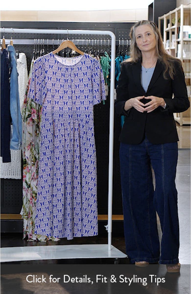 Louisa Print Jersey Midi Dress, sales video thumbnail