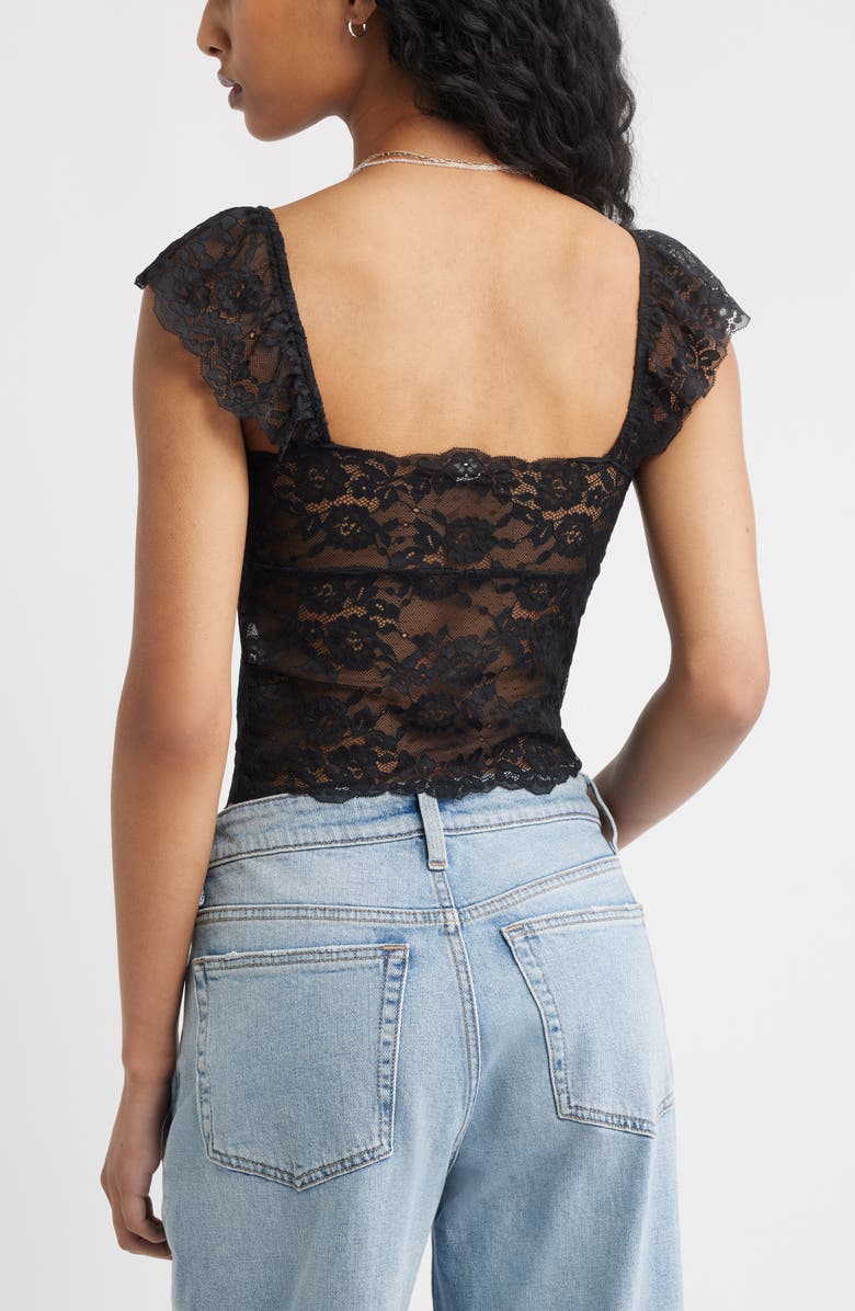BP. Cap Sleeve Lace Top, Alternate, color, Black