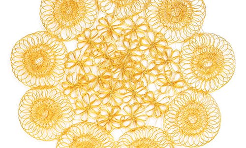 Tiramisu Golden Orbit Metal Placemat In Yellow