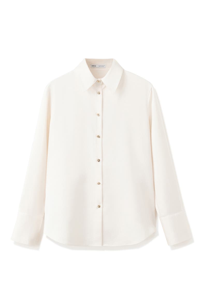 Satin Finish Flowy Shirt, Alternate, color, ECRU