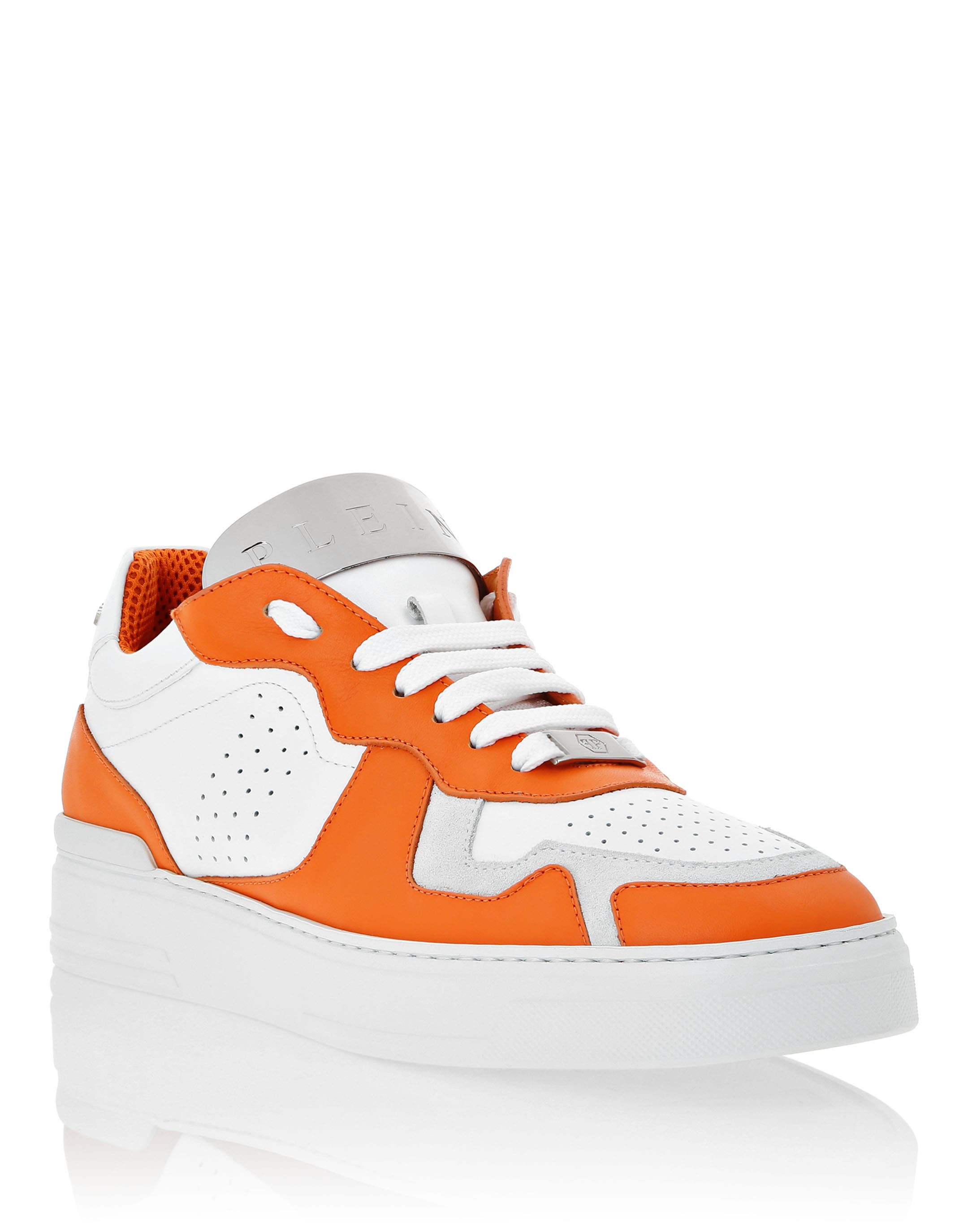 Lo-Top Sneakers Stripes Unisex, Main, color, orange