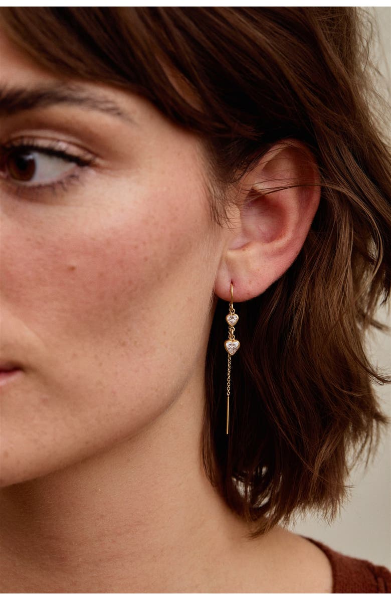 Set & Stones Amy Heart Threaders, Alternate, color, Gold