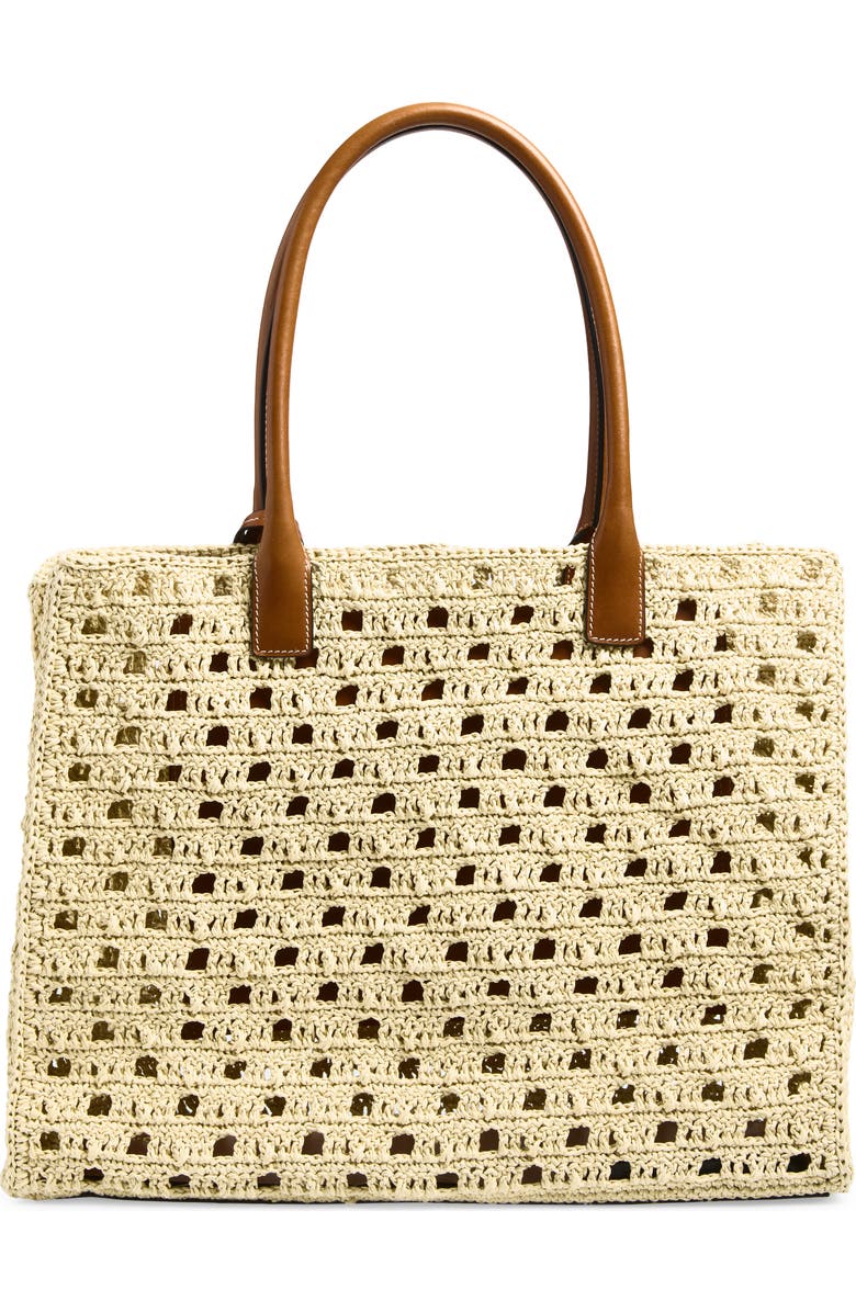 Versace Crochet Tote, Alternate, color, Natural Ambrer Gold