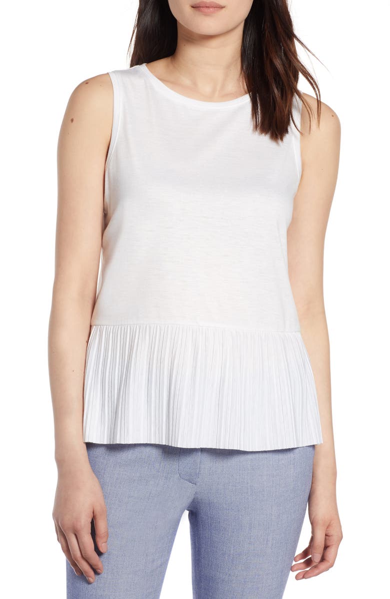 Halogen<sup>®</sup> Pleat Peplum Tank, Main, color, 