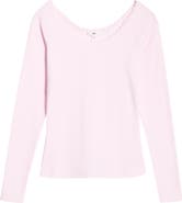 BP. Lace Trim Long Sleeve Top