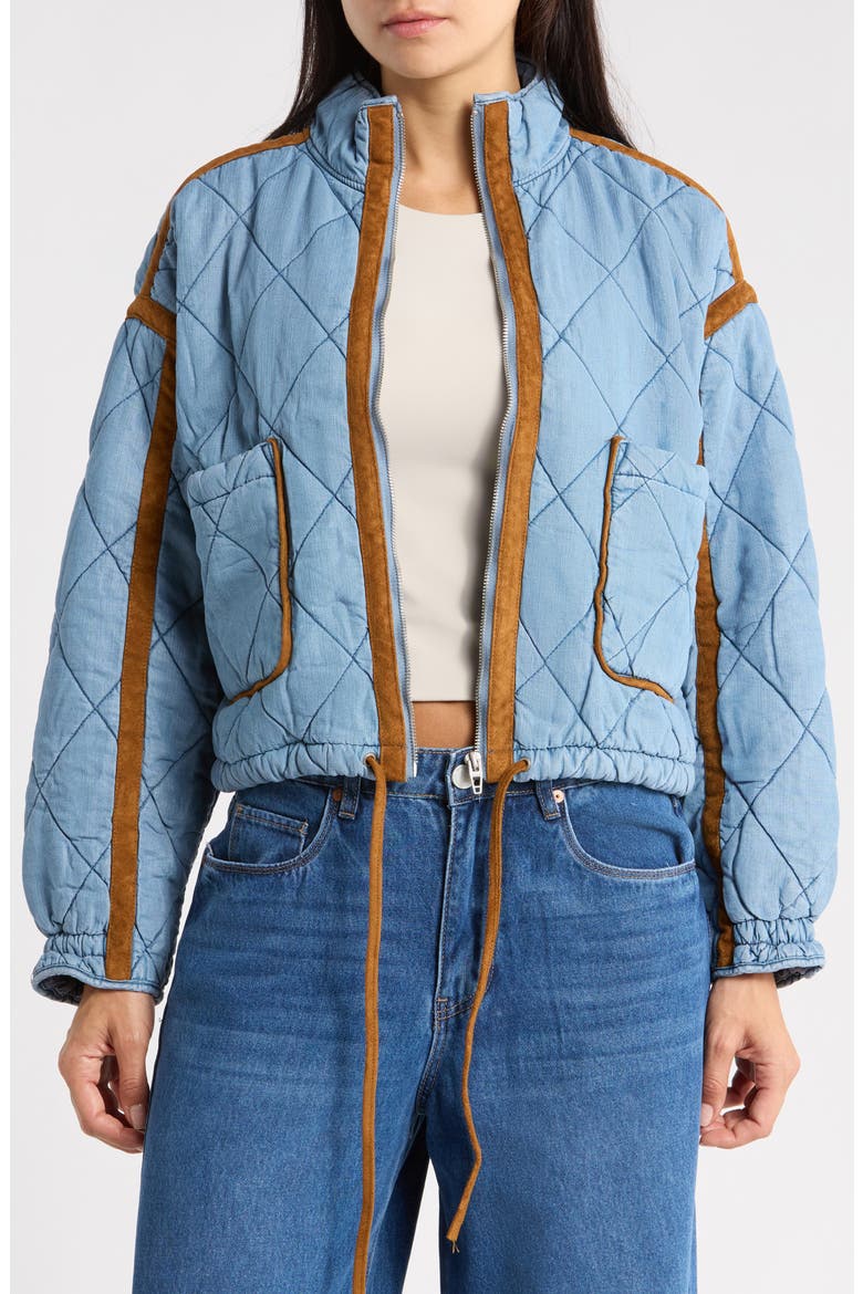 Quilted Denim Bomber Jacket, Main, color, RUSTIC RIDGE