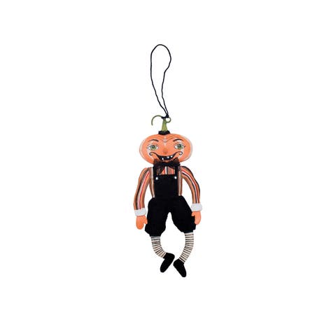 Gilbert Pumpkin Head Tin Gathered Traditions Joe Spencer Halloween Ornament