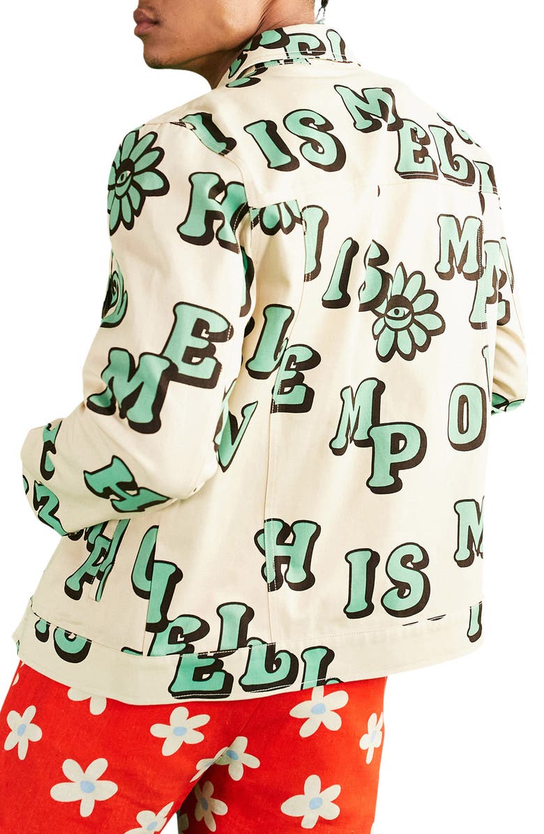 ASOS DESIGN Print Oversize Cotton Twill Shirt Jacket, Alternate, color, 