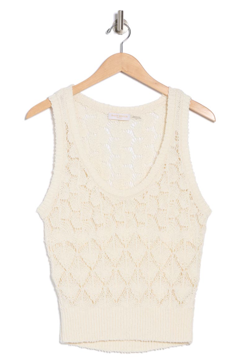 Tatiana Sleeveless Sweater, Alternate, color, IVORY SWEATER COTTON TAPE