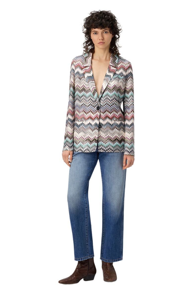 Missoni Single-breasted Blazer With Snake Pattern, Main, color, Multicoloured
