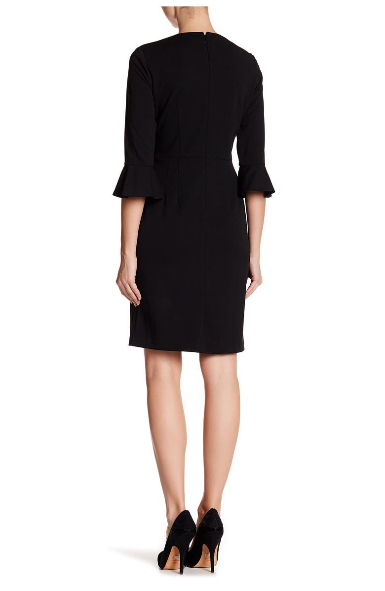 Donna Morgan Ruffle Cuff Sheath Dress, Alternate, color,