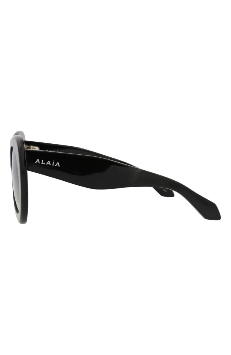 Alaïa 51mm Cat Eye Gradient Sunglasses, Alternate, color, Black Black Grey