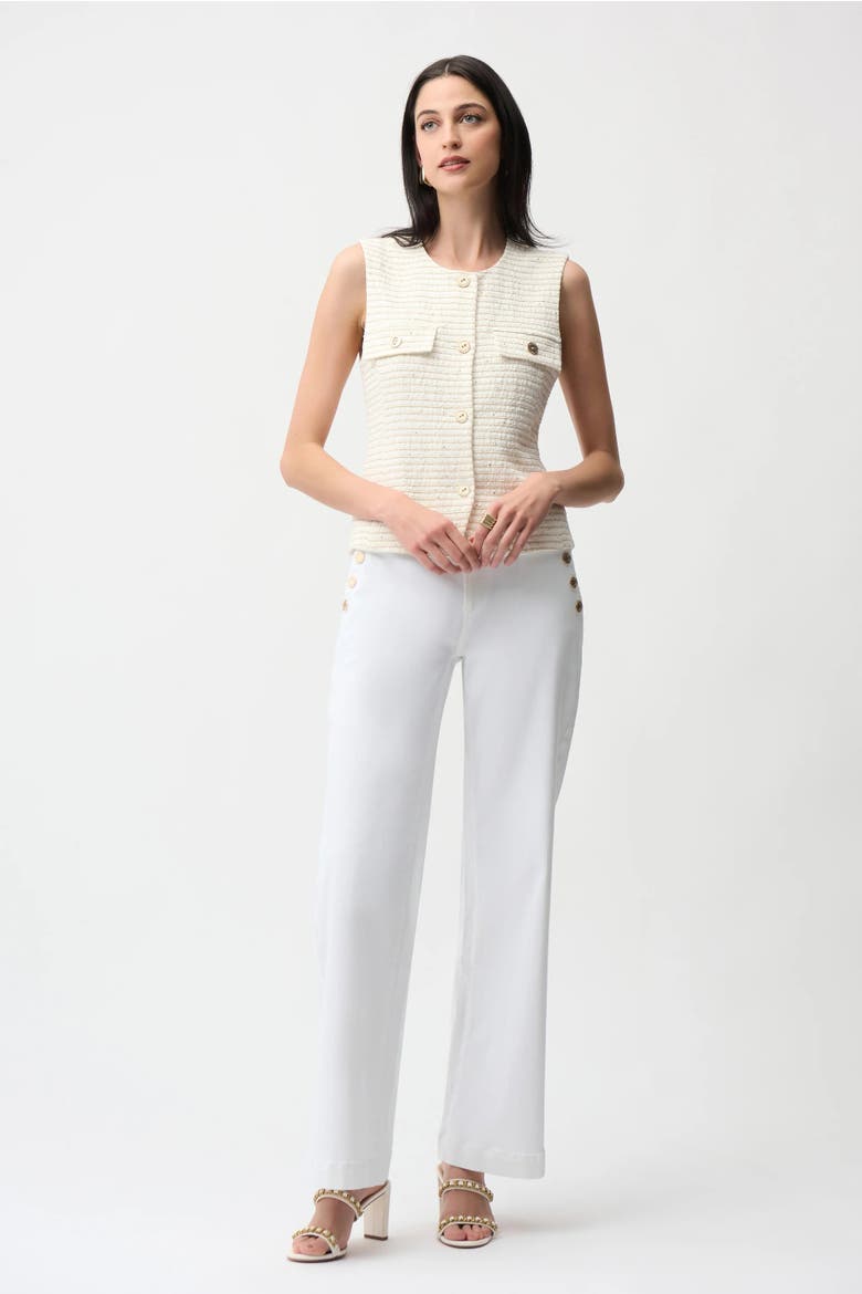 Wide Leg Pull-On Jeans, Alternate, color, white
