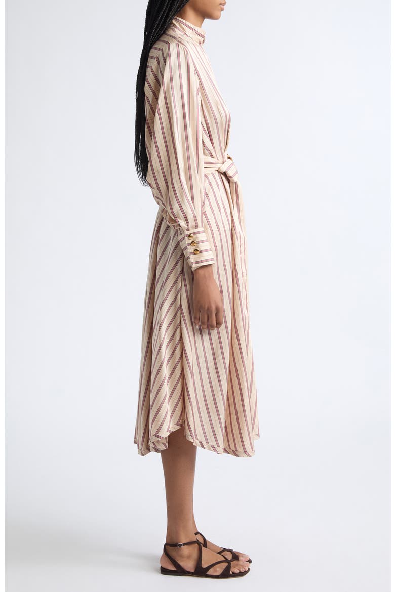 Valiant Stripe Long Sleeve Midi Shirtdress, Alternate, color, CREAM ROSE STRIPE