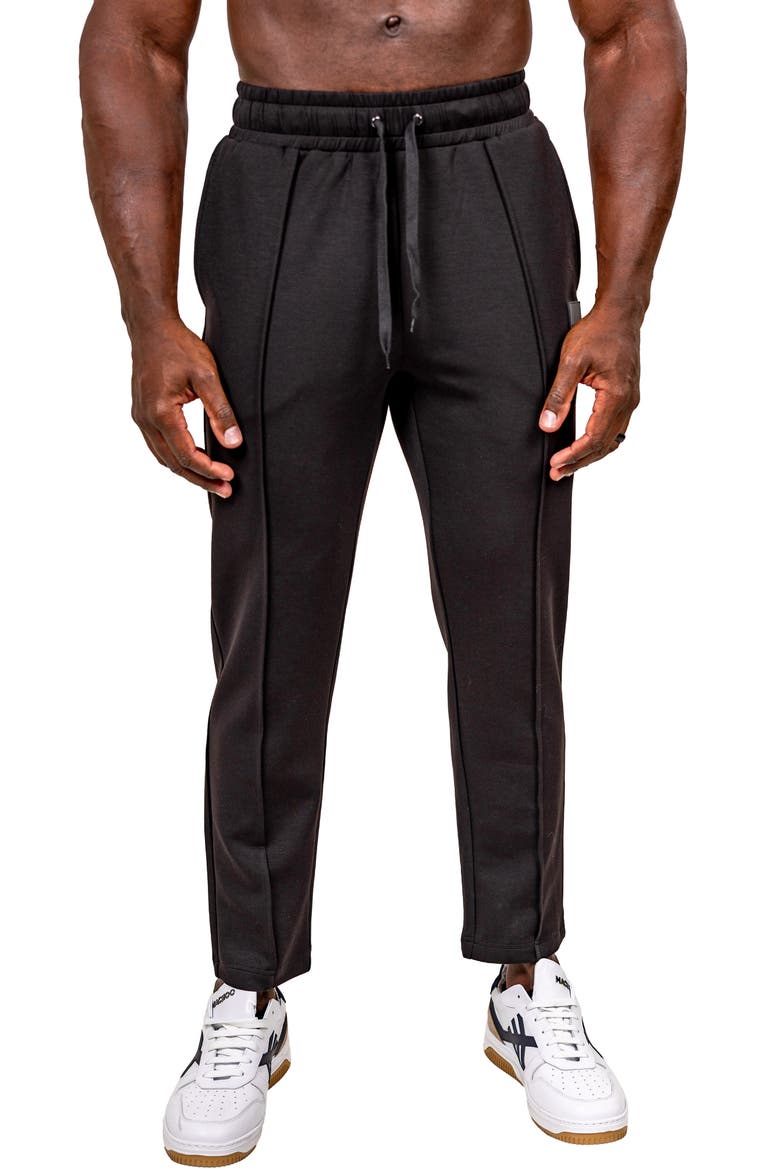 Marthyr Stitched Crease Joggers, Main, color, BLACK