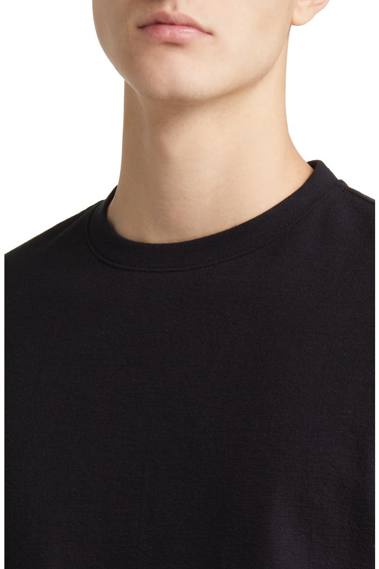 Dean Boxy Textured Organic Cotton T-Shirt, Alternate, color, BLACK