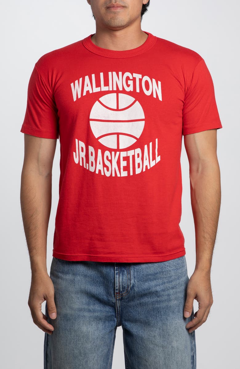 Elwood Vintage Wallington Jr. Basketball Tee, Main, color, Red